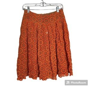 Anthropologie Moulinette Soeurs Orange Tuberose Skirt